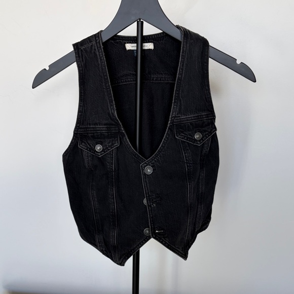 American Eagle Outfitters Tops - American Eagle Outfitters Charcoal Denim Vest